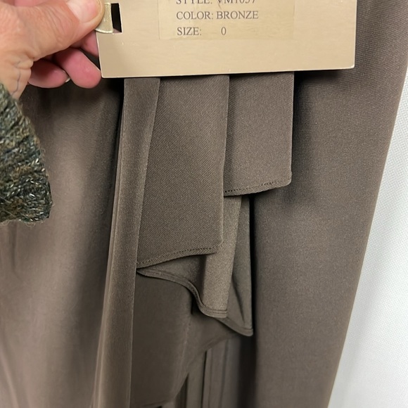 Mignon beaded sexy full length asymmetrically gathered surplice bodice gown - Picture 9 of 14